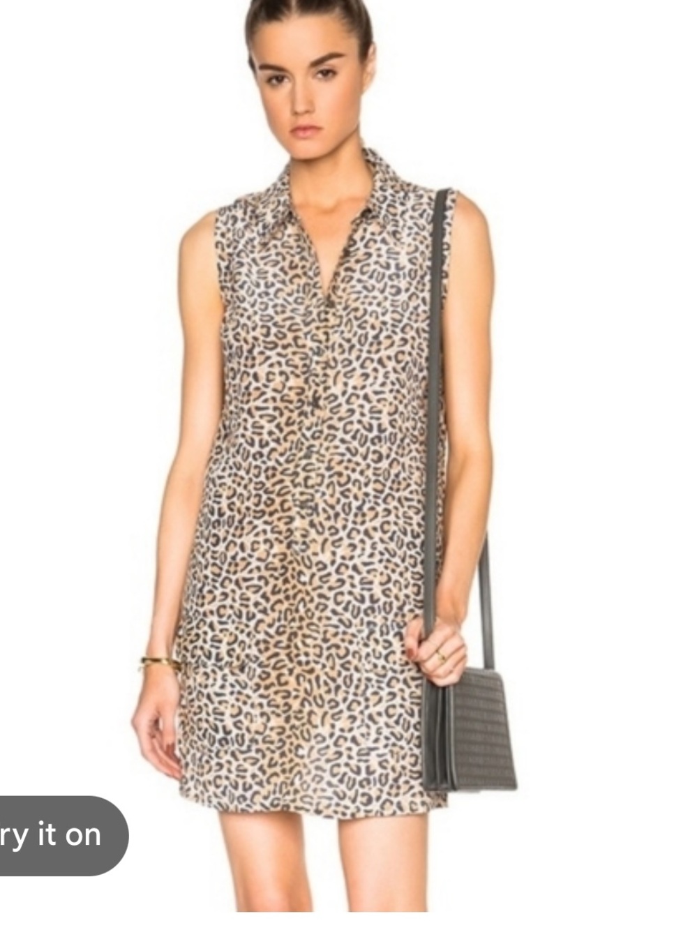 Equipment Lucida leopard print silk shirtdress